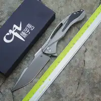 CH3519 Folding Knife Ball Bearing S35VN Blade TC4 Titanium + Carbon Handle Fiber Outdoor Camping Multipurpose Hunting EDC tool