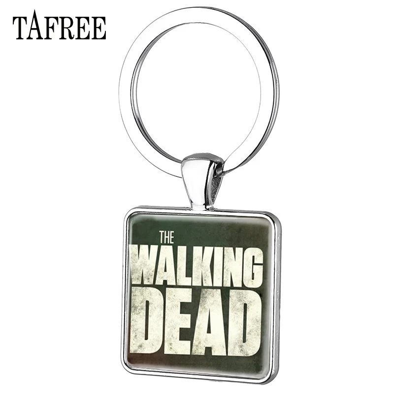 TAFREE Горячая фильм Walking Dead печати квадратный брелки Ходячие мертвецы брелок кольцо для Для мужчин Для женщин Подарок Подвеска Chaveiro QF242 - Цвет: QF252