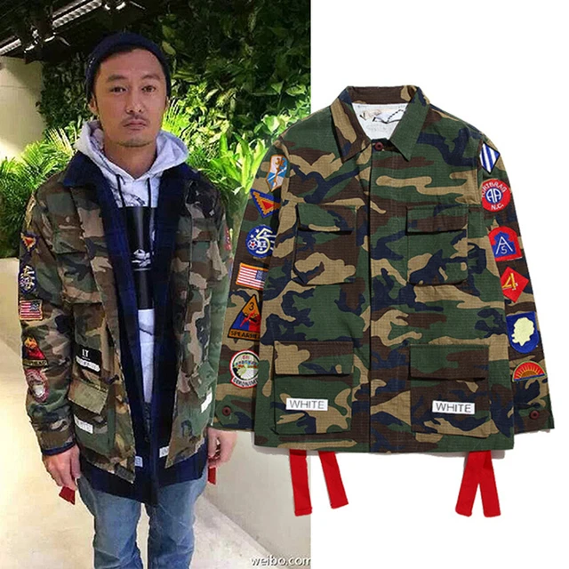 blandt dessert Derfor Off White Virgil Abloh Camouflage Hiphop Trench Jacket Pyrex Kanye West Men Jacket  Camo Clothes Jacket Military Uniform Jackets - Jackets - AliExpress