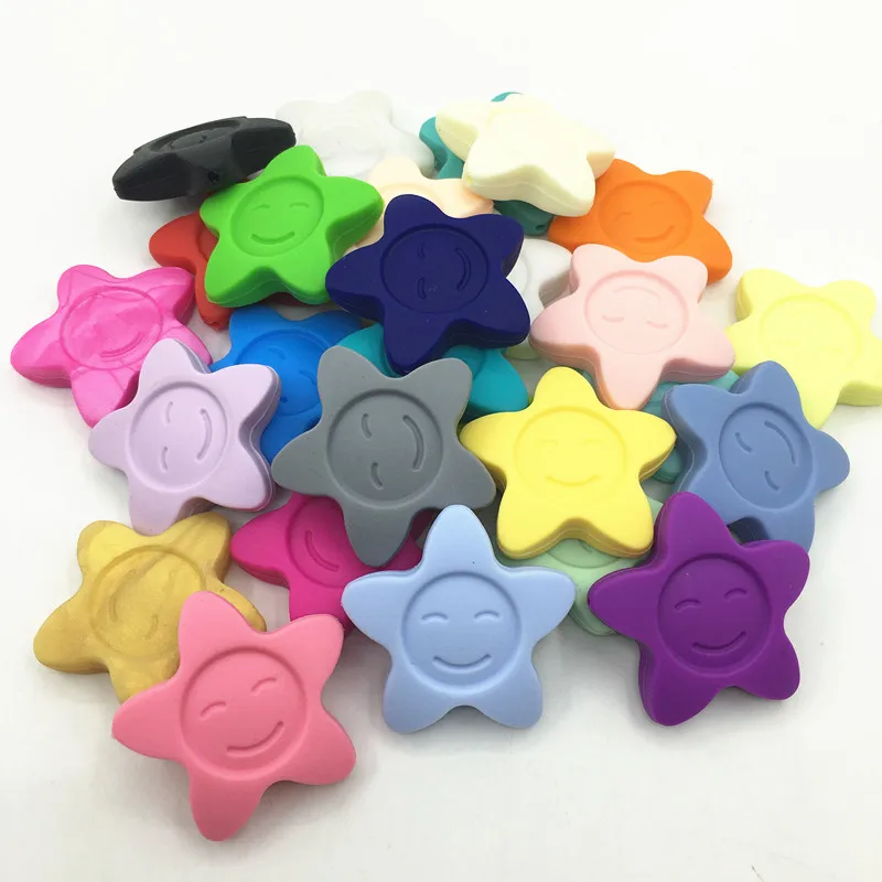 

Food grade Silicone Teething stars bead for DIY Necklaces beads baby silicone sunflower pendant wholesale silicone necklace bead