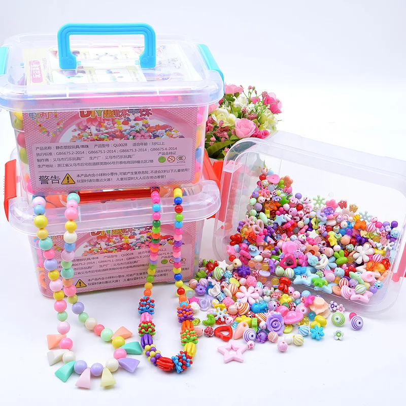 Preise 1000Pcs DIY Handgemachte Perlen Spielzeug mit Lagerung Box Kreative Mädchen Schmuck Armband Schmuck, Der Spielzeug Pädagogisches Kinder Geschenk