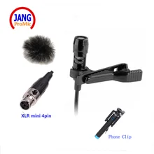 Профессиональный Мини конденсаторный микрофон с отворотом, микрофон для Shure, беспроводной передатчик XLR Mini 4p Mikrofon