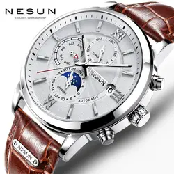 Nesun автоматические механические часы для мужчин люксовый бренд водонепроницаемые часы из нержавеющей стали Элитный бизнес стиль подарок