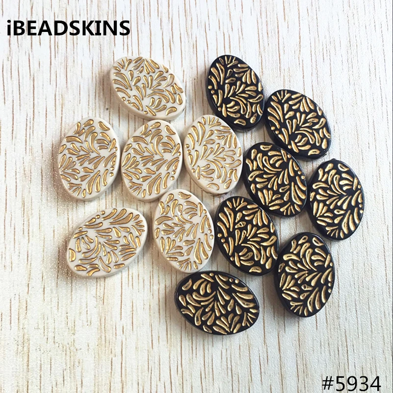 

(choose color) 28x20mm 200pcs/lot Acrylic Oval flat antique style Beads for Jewelry DIY #5934 (Design as shown)