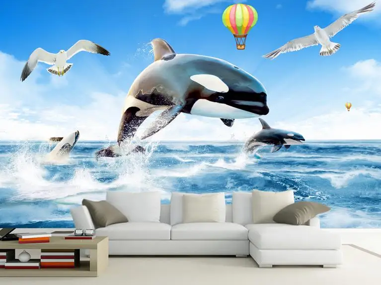 

Custom 3d photo wallpaper 3d wall mural wallpaper mural Hd cool summer sea TV wall in the Mediterranean wall decor living room