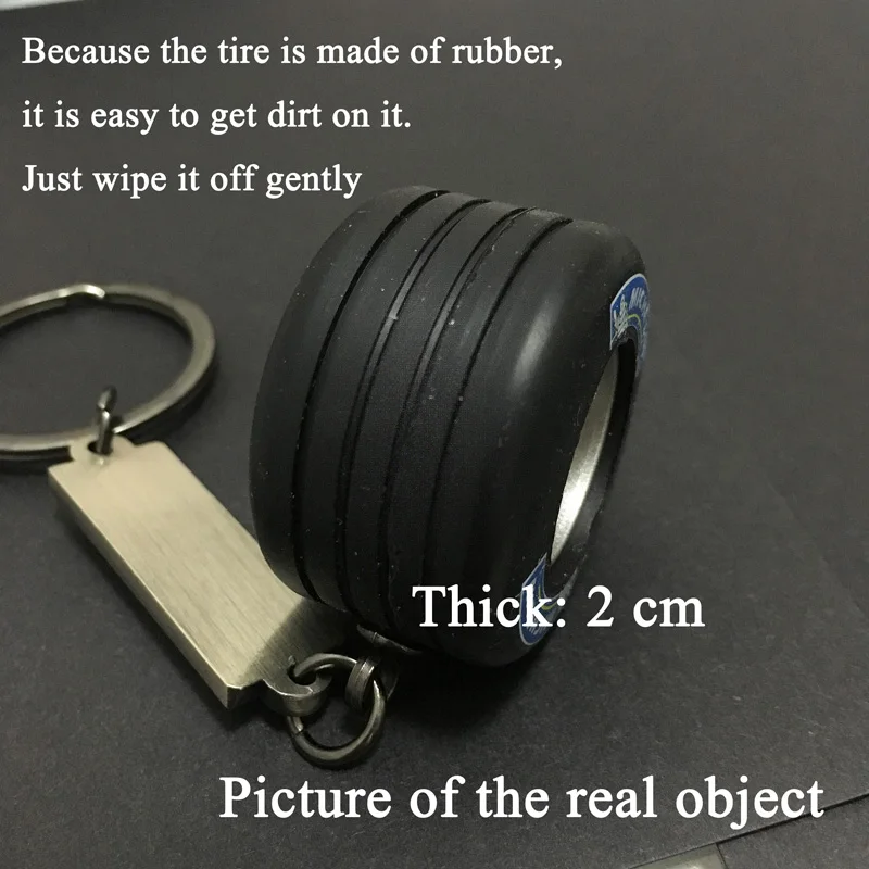 

Car automobile 2cm thick Rubber tyre key ring Key chain auto tire turbo key ring Car Styling Auto Wheel Rim Keychain