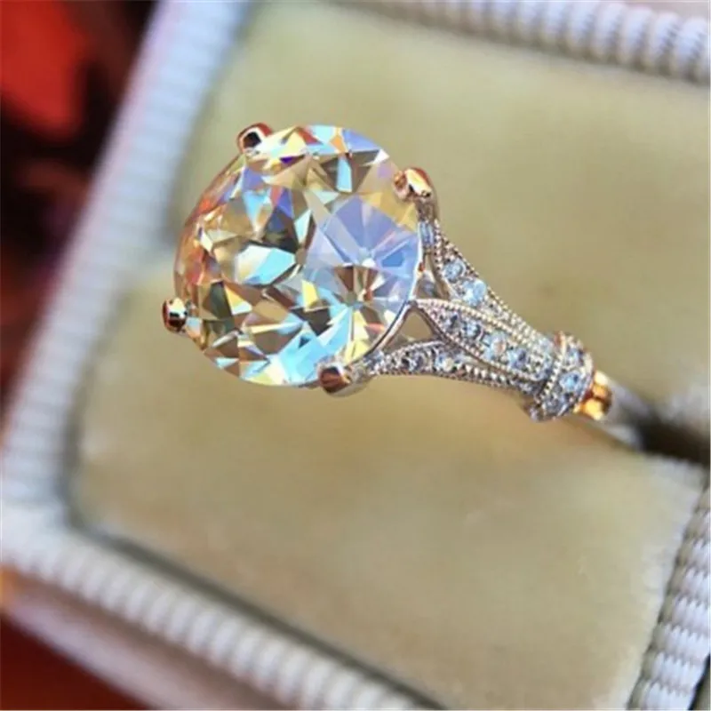 Новая мода Большой Циркон Кольца для женщин ювелирные изделия серебряные кольца для женщин обручальное кольцо винтажное свадебное предобручальное кольцо женские подарки