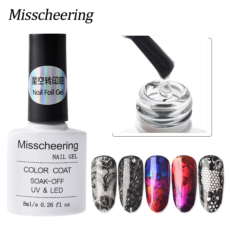 

8ml Clear Nail Foil Adhesive Glue UV Gel Polish for Starry Sky Sticker Transfer Design Tips DIY Nails Glue Manicure Accessories