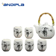 Креативная чайная чашка, 6 шт., 1 шт., ручная роспись, винтажный узор, керамический фарфоровый чайный сервиз, чаши для саке, молочный кофе, чайник, арт-подарки
