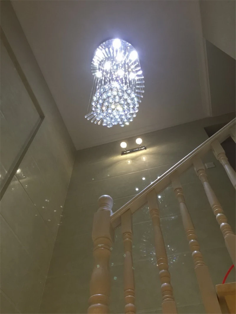 Современная люстра LED K9 хрустальные лампы Длинная подвесная люстры De Cristal Kronleuchter