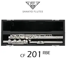 Profissional sankyo cf201 flauta etude e chave split banhado a prata flauta c tom 17 buracos cópia flauta aberta
