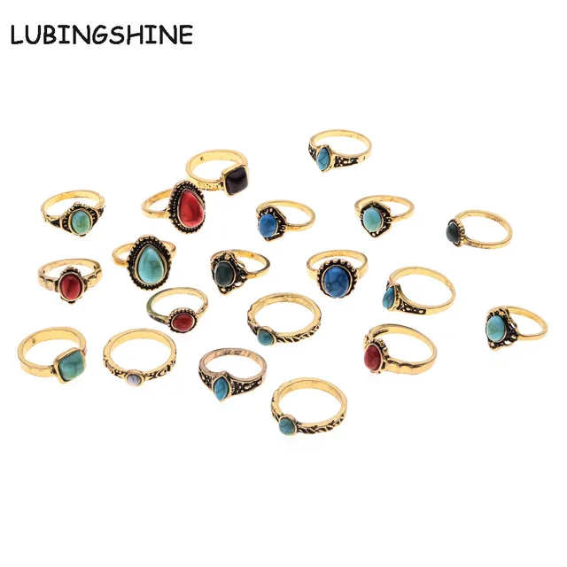 LUBINGSHINE 10 pz/lotto Delle Donne Anelli Quadrato/Rotondo/di Goccia Dell'acqua LUBINGSHINE 10 pz/lotto Delle Donne Anelli Quadrato/Rotondo/di Goccia Dell'acqua