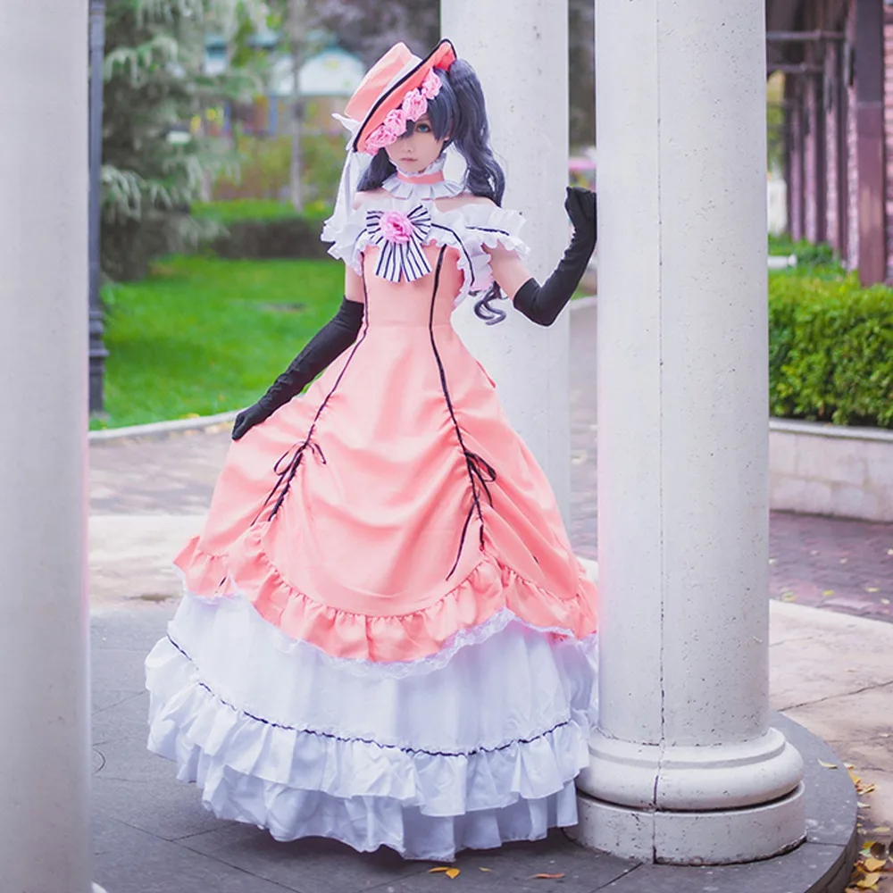 Черное платье Deacon Black Butler Ciel Phantomhive карнавальный костюм принцессы с перчаткой и