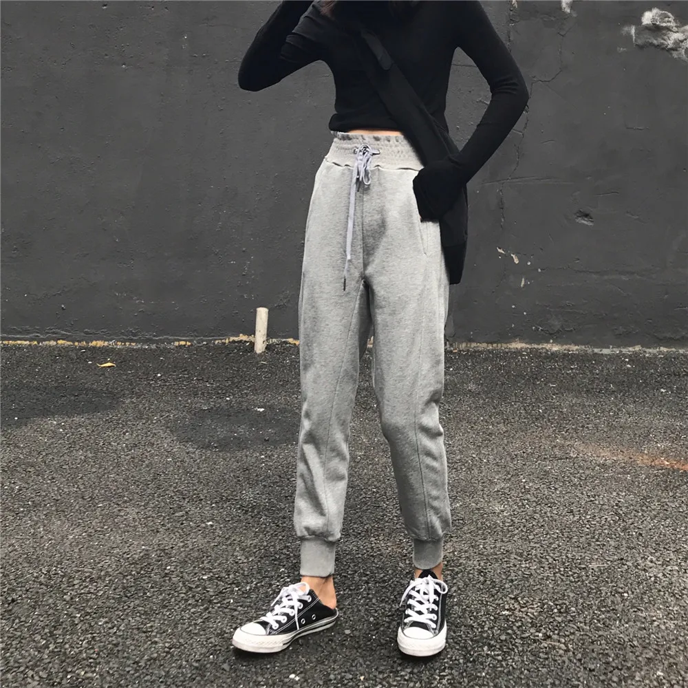 Ropa De Invierno Para Mujer, корейские уличные джоггеры, женские спортивные брюки, широкие брюки, большие размеры, штаны с высокой талией