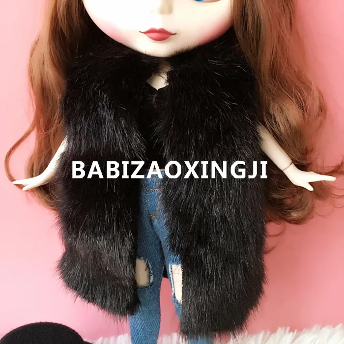 1/6 bjd blyth кукольная одежда Pullip аксессуары модный жилет из искусственного меха для blyth кукольная одежда 30 см Кукольный Аксессуар для Барби