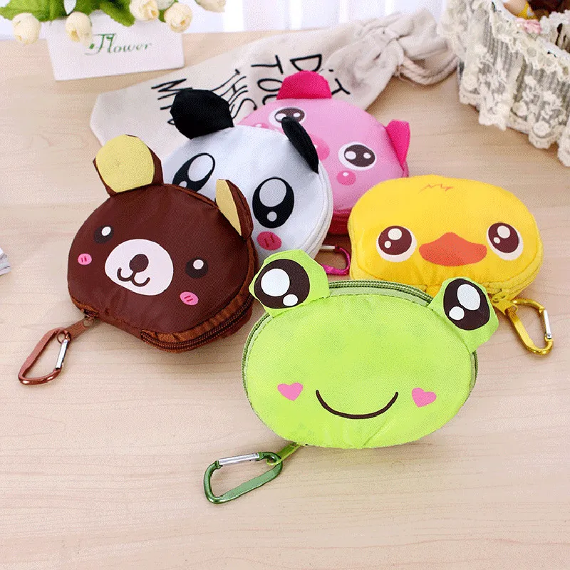 الكرتون تخزين يد طوي تخزين أكياس قابلة لإعادة الاستخدام للطي البقالة النايلون حقيبة كبيرة 6D