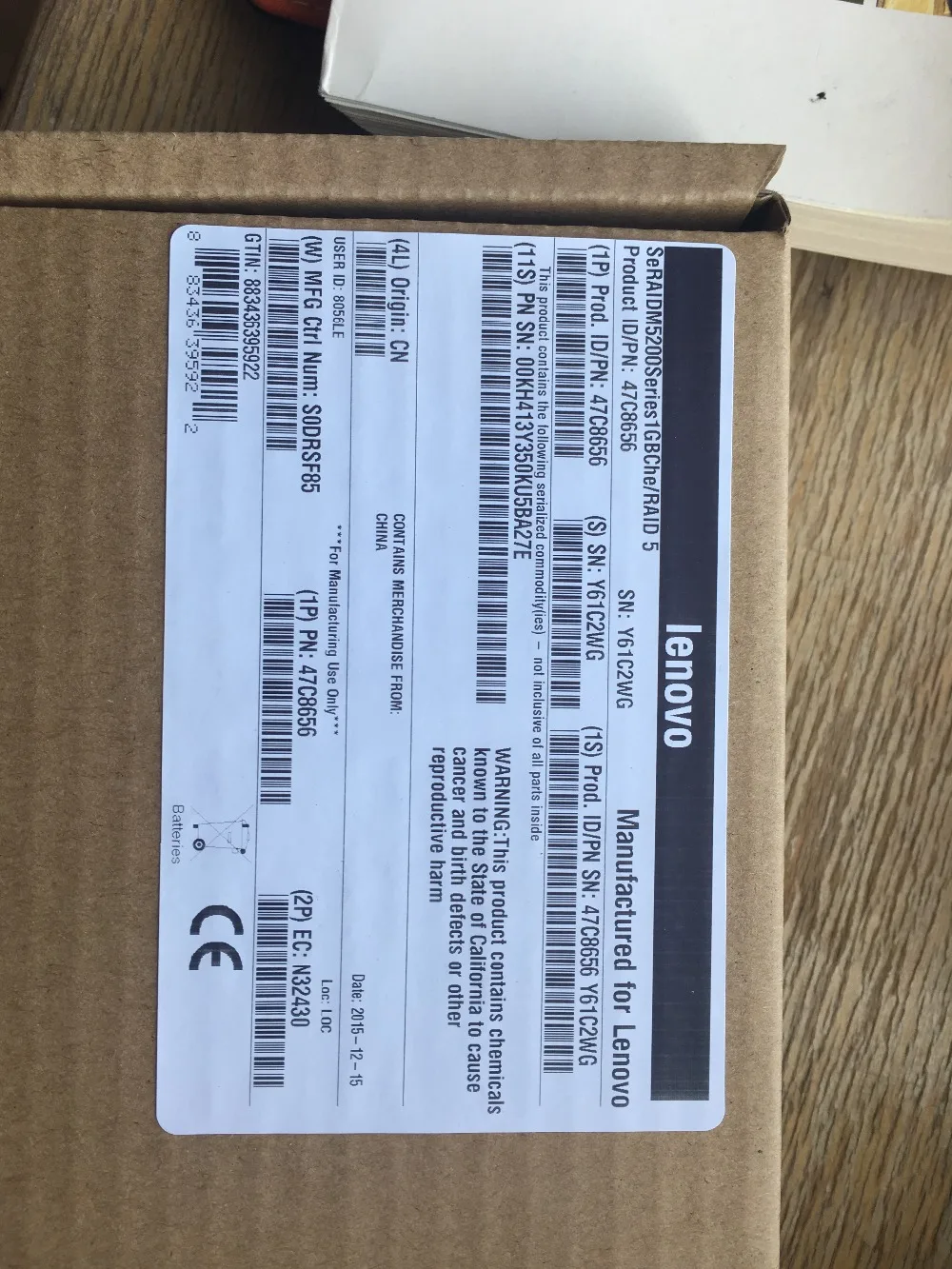 

RaidStorage 47C8656 ServeRAID M5200 Series 1GB Cache/RAID 5 no battery backup Upgrade RAID 12Gb/s Controller Card