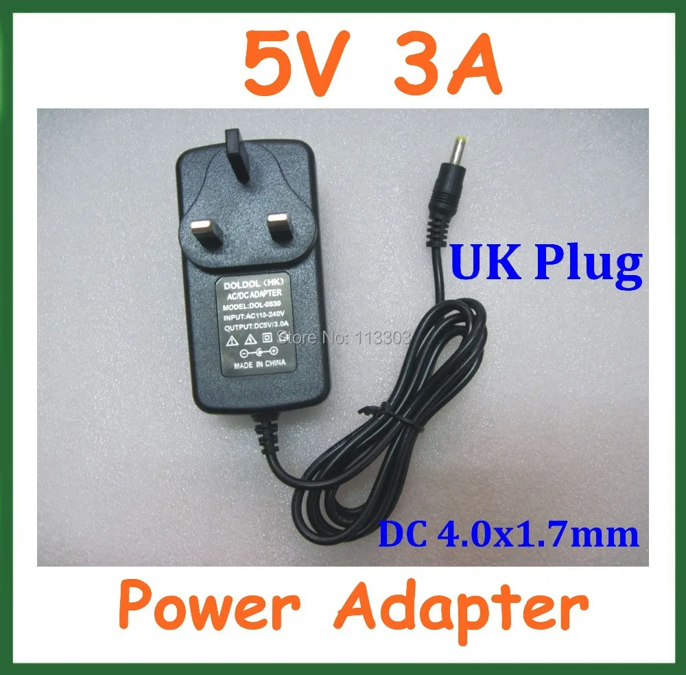 

50pcs UK Plug AC 100-240V Converter Adapter to DC 5V 3A 4.0x1.7mm / 4.0*1.7mm Charger Power Supply Adapter Universal