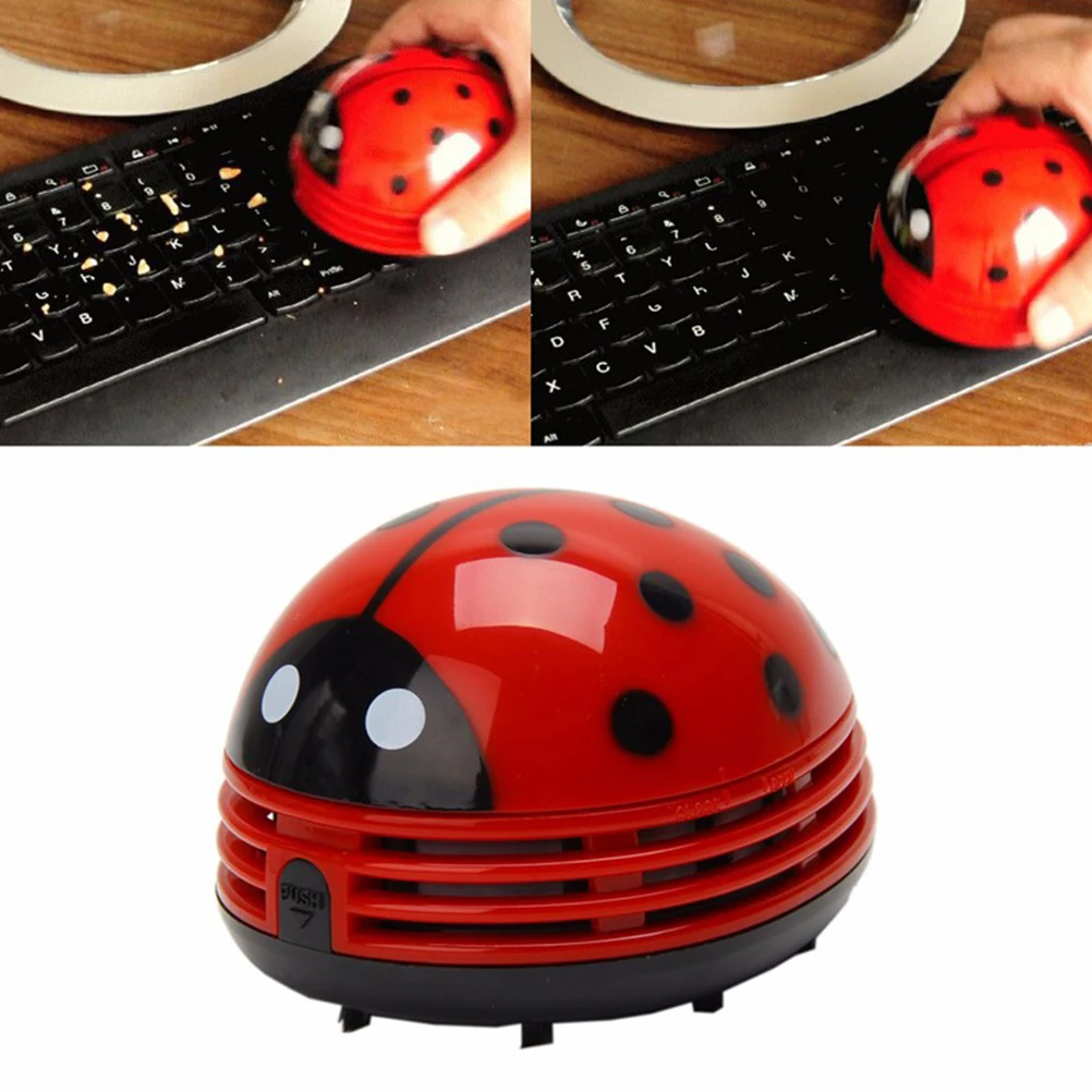 Mini Ladybug Desktop Coffee Table Vacuum Cleaner Dust Collector for Home Office Cleanin