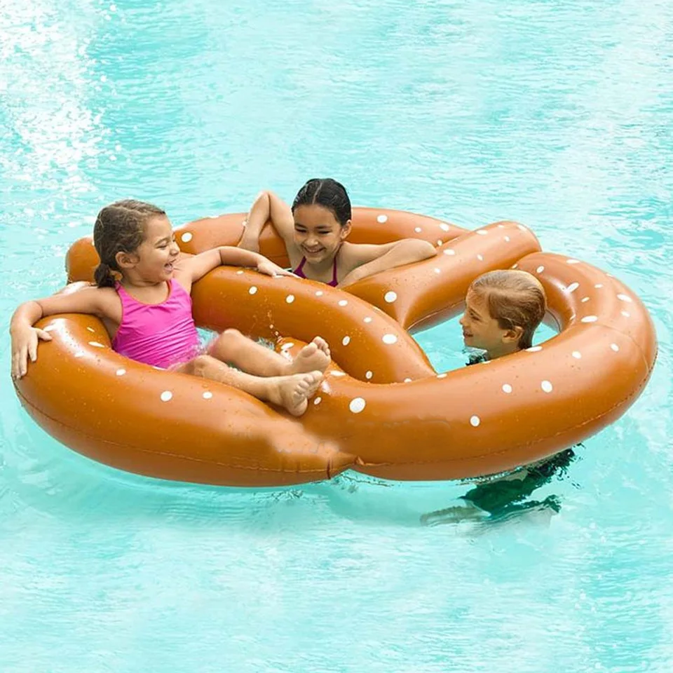 Pretzel Swim Pool Floats Inflatable Air Mattress Inflatable Circle Ring Buoy Kickboard Water Boat Summer Party Inflatable Donut