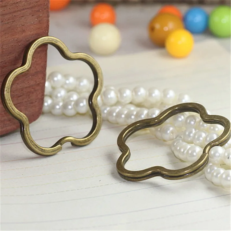 44mm Antique bronze plated flowers shape key rings Wholesale new metal key ring key chain cy398