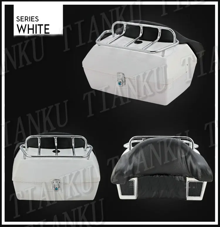 

Motorcycle Trunk Tail Box Luggage With Top Rack Backrest For Kawasaki Vulcan Classic VN 400 500 800 VN 900 1200 1500 1600 2000