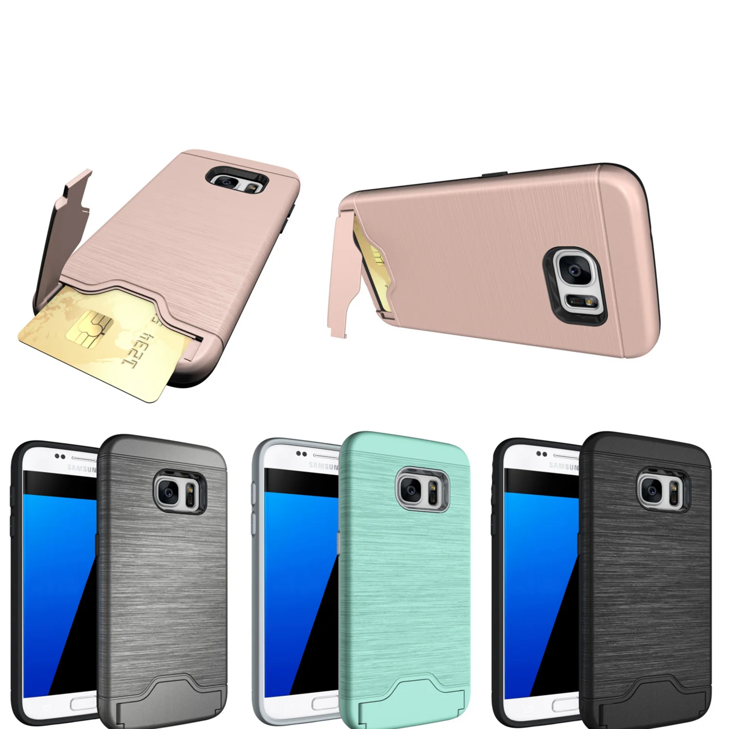 Fundas For samsung galaxy S7 Edge case cover Stylish luxury PC hard Fundas For samsung galaxy S7 Edge case cover Stylish luxury PC hard shell card bracket function case for coque samsung G935FG935 in Phone Bumper from