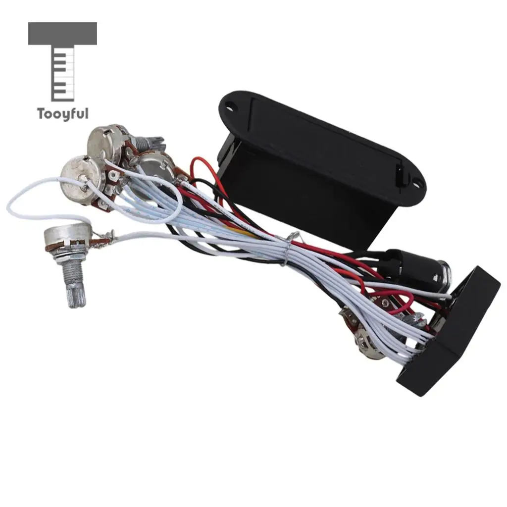 Tooyful EQ 3 Band Bass Guitar Active Equalizer Preamp Pickup 1 Volume + 3 Tone pots for Instrument Accessory