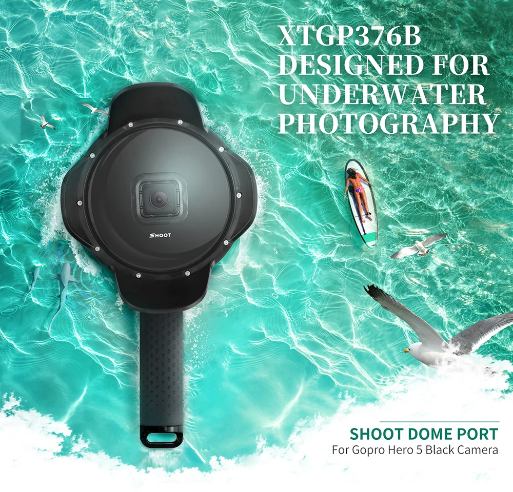 Съёмка подводный купол порт для GoPro Hero 7 6 5 черный с поплавковой рукояткой водонепроницаемый чехол солнцезащитный объектив купол Go Pro 6 5 7 аксессуар