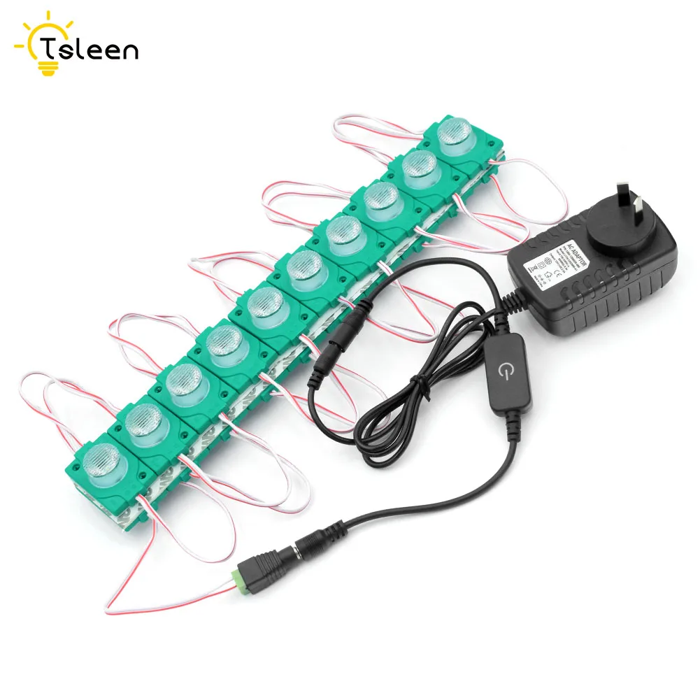 

DC 12v COB Led Module Light Advertisement Design LED Modules With AU/US/UK/EU Power Supply + DC Connector + Touch Switch