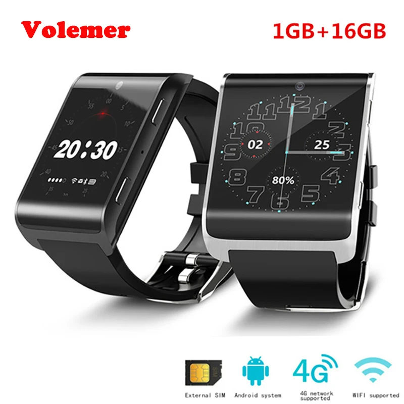 

Volemer 4G Smartwatch DM2018 MTK6737 900mAh Android 6.0 WiFi GPS Bluetooth Smart Watch Health Heart Rate Monitor