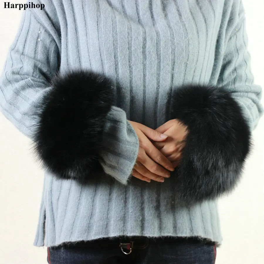 

High Quality Fox fur Cuffs Hot Sale Wrist Warmer Genuine Fox Fur Cuff Arm Warmer Lady Bracelet Real Fur Wristband Glove