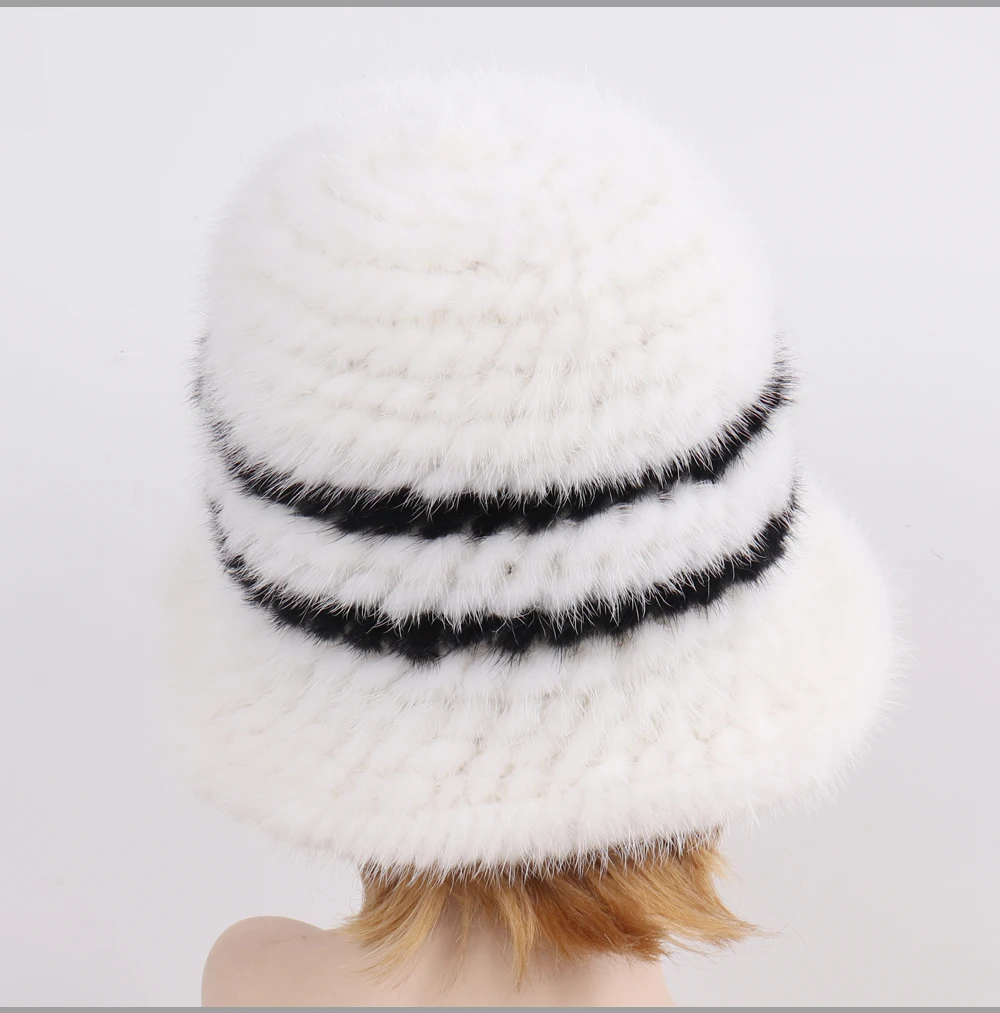Новые зимние женские шапки из натурального меха норки, вязаная теплая шапка из натурального меха норки, русская Женская Роскошная меховая шапка из натуральной норки