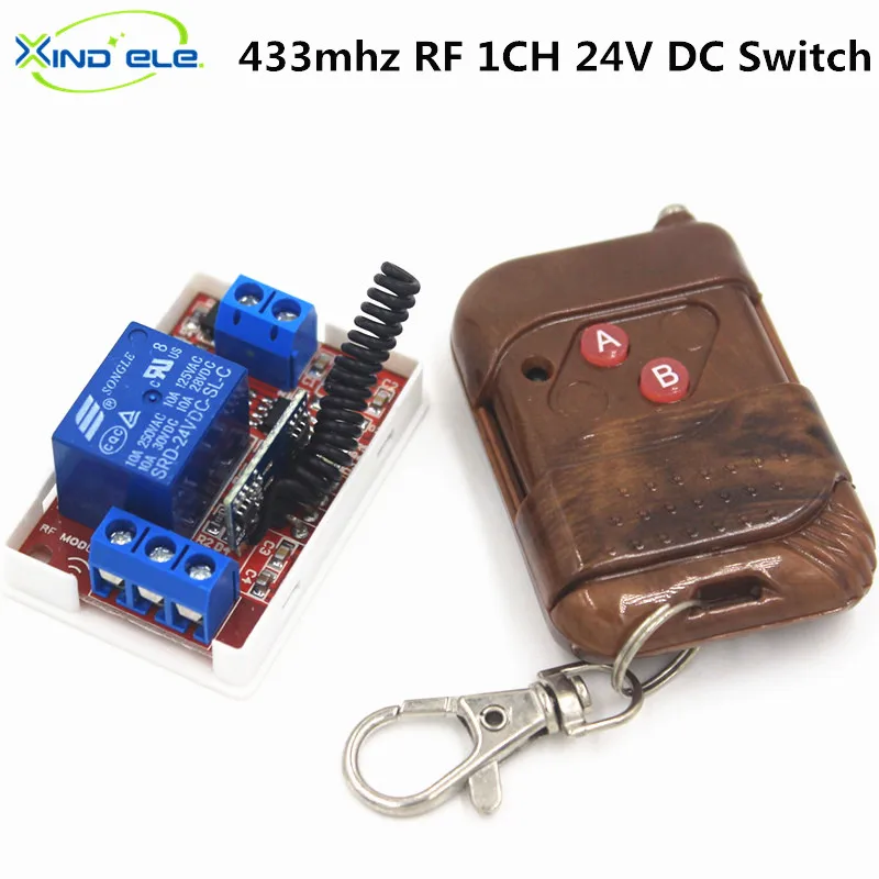 433mhz Universal Wireless Remote Control Switch Dc 24v 10a 1ch Relay