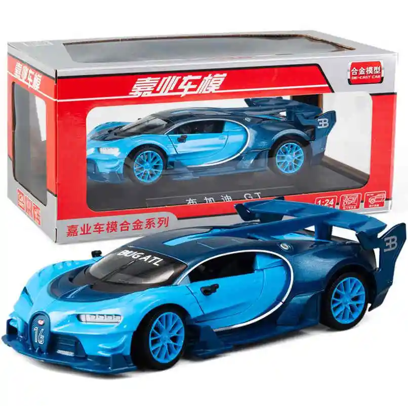 1:24 игрушечный автомобиль отличного качества bugatti gt Металлический Игрушечный Автомобиль литой автомобиль Diecasts& игрушечные транспортные средства Модель автомобиля игрушки для детей - Цвет: blue with box