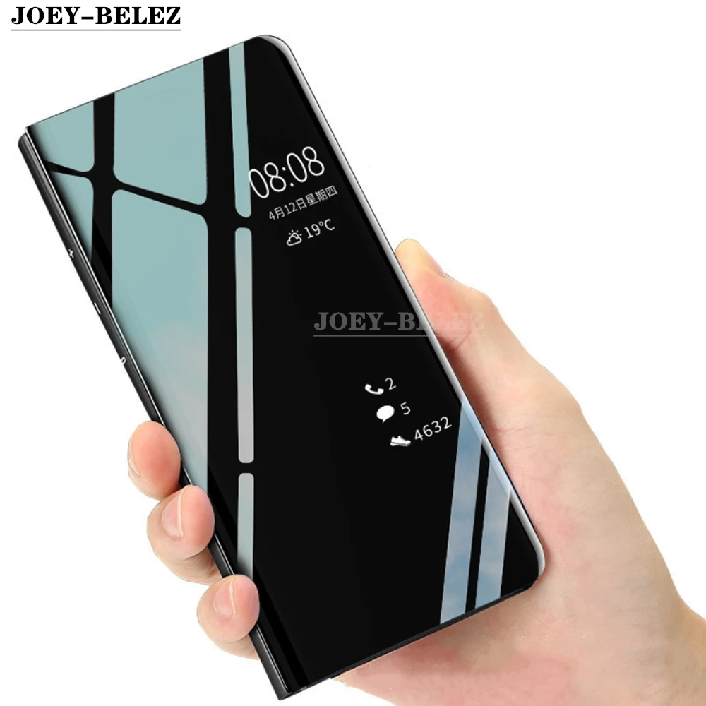 

Smart Mirror Clear View Flip Phone case for Huawei Y7 2019 Leather Case for huawei Y7 prime 2019 Cover Y9 2019 Honor 8A 8C Coque