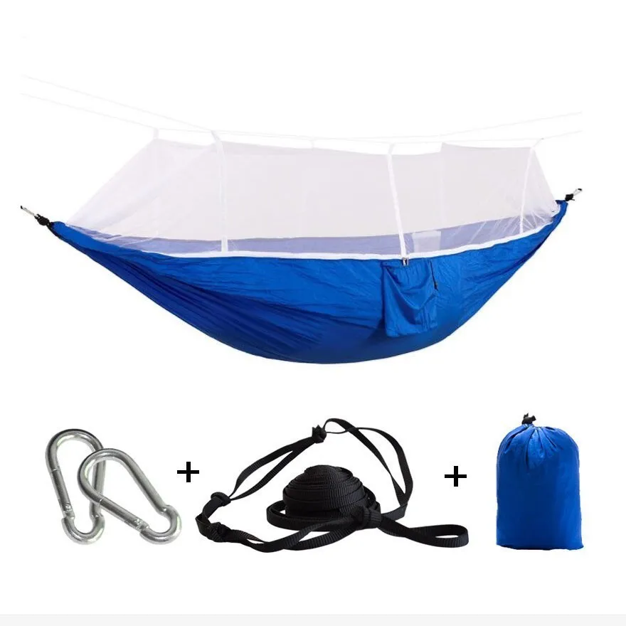 Camping Hammock with Mosquito Net Travel Portable Lightweight Hammocks with Tree Straps for Outsides Beach Patio Hiking Hiking 