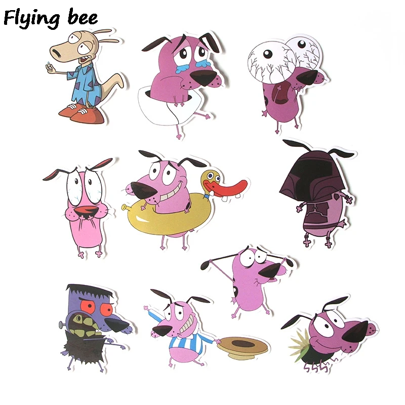 Flyingbee, 38 шт., смелость, трусливая собака, ПВХ, наклейка s, Скрапбукинг для телефона, багажа, ноутбука, велосипеда, гитарная наклейка, наклейка X0283