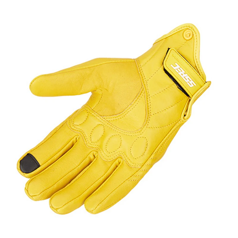 Classic Retro Leather Winter Motorcycle Riding Gloves Touch Screen Phone Skid Racing Gloves Long Windproof Waterproof Gloves Men