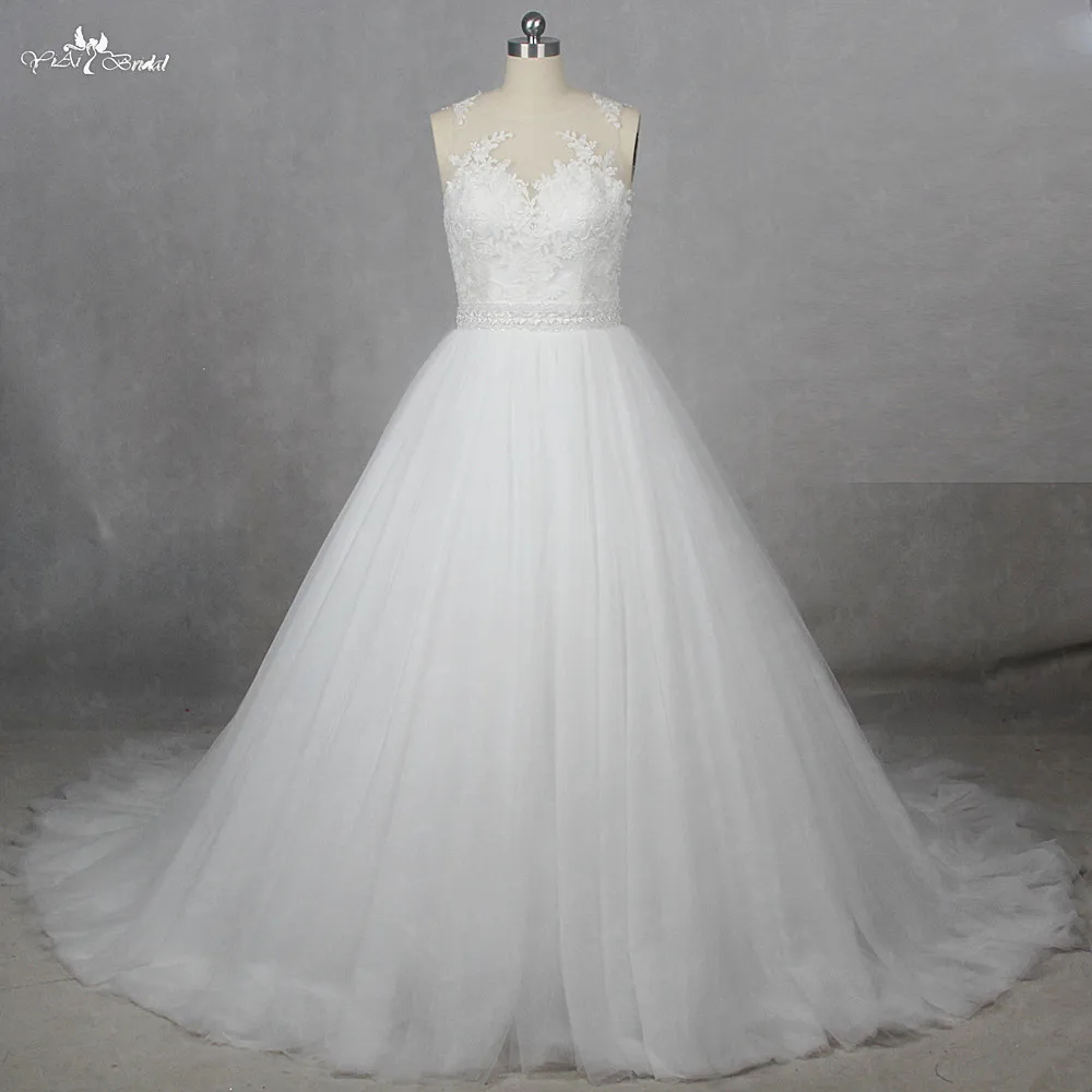 Rsw929 yiaibridal реальной работы фотографии Иллюзия Вернуться Лодка декольте платье 2018 назад Кружево Винтаж свадебные платья