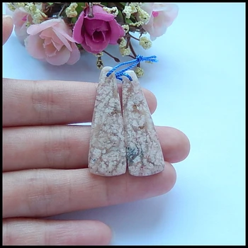 

Natural Ocean jasper Woman fashion Earring Beads,Semiprecious stone jewelry Earring,41x13x4mm,7.32g