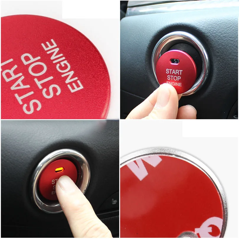Stop Push Button Cover Trim for Mazda CX-5 CX5 2012-2018 1pc Red Engine Start