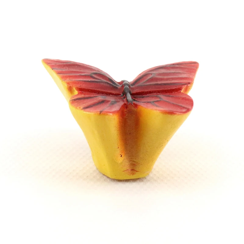 

10PCS Red Yellow Butterfly Resin Knobs Dresser Knobs for Girls Cabinet Drawer Pull Handle for Children Home Decoration