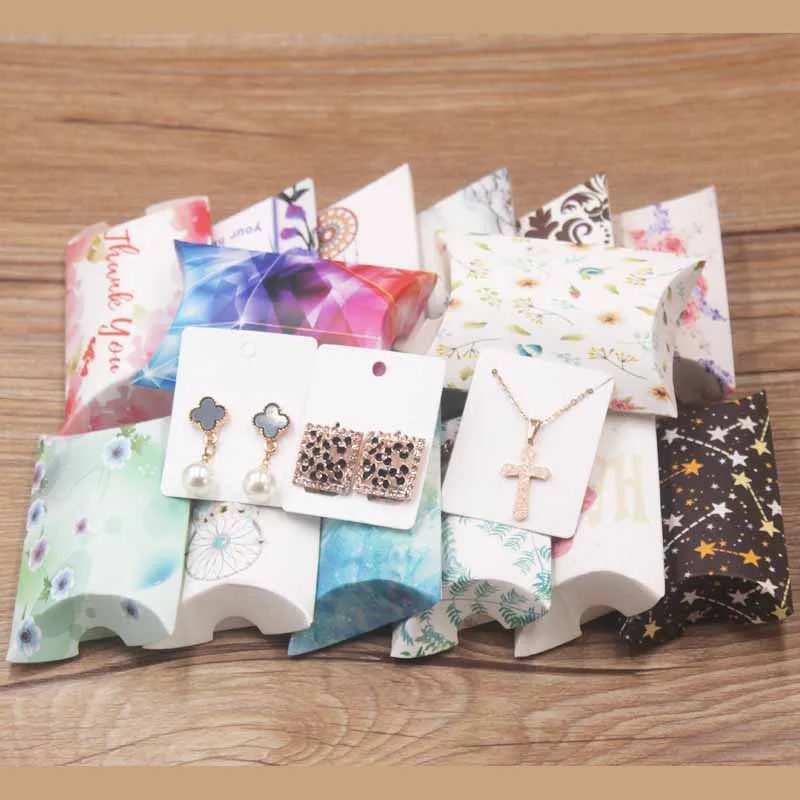 

New style DIY Mult Designs Marble Pillow Gift Box NecklaceBox Wedding Favourate Box Jewelry Display Pillow Box Candy Box