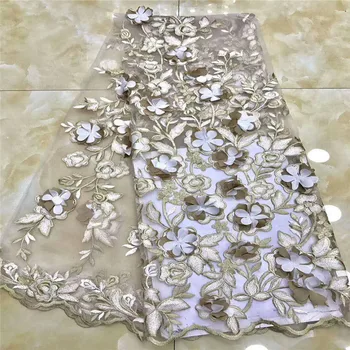 

3D Lace Fabric African Tulle Lace Fabric High High Quality Net French Lace Fabric For Nigerian Wedding Party dress A859-2