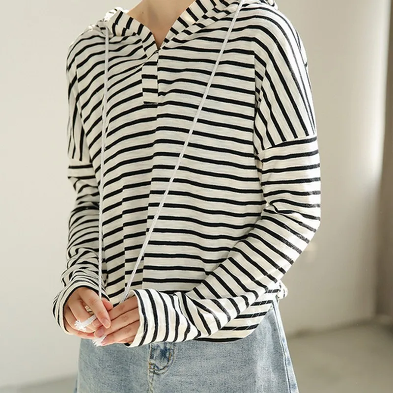 black and white striped sweatshirt