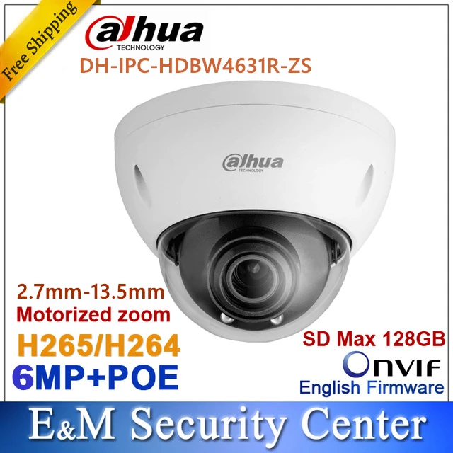Оригинальная ip-камера dahua IPC-HDBW4631R-ZS 2,7 мм~ 13,5 мм VF с моторизованным объективом 6MP IR 50 м с CCTV сетевая ip-камера POE день ночь