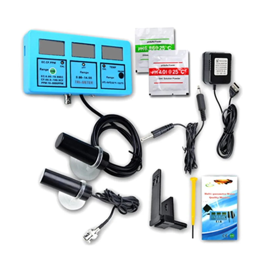 

LCD PH Meters Portable Water Quality Analysis Device EC CF TDS TEMP Meter High Precision Multi-parameter Online Monitor With ATC