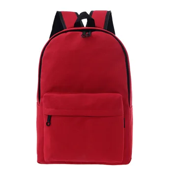 

2018 Solid Color Blue Black Canvas Backpack Women Fashion School Backpack Female Travel Laptop Back Pack School Bags For Girls