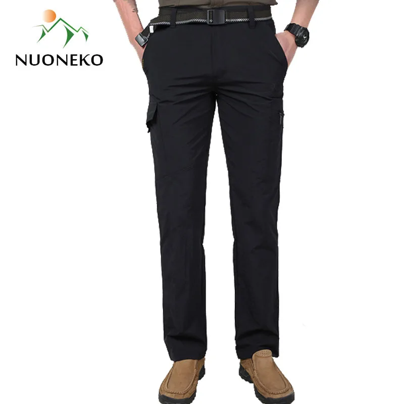 NUONEKO في الهواء الطلق سريعة الجافة سراويل للتسلق الرجال السراويل التكتيكية الرجال للماء تسلق الجبال الجيش الرحلات بنطلون رياضي PN11